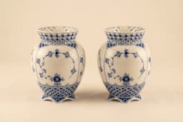 Ваза парная Royal Copenhagen «Blue Fluted Full Lace» — миниатюра 1