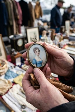 Миниатюра «Дама в голубом», слоновая кость — миниатюра 1