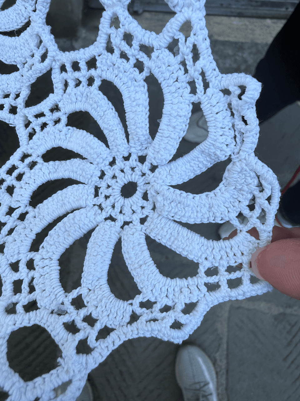 Вязаная ажурная скатерть (крючок), белая, изображение 4 из 4