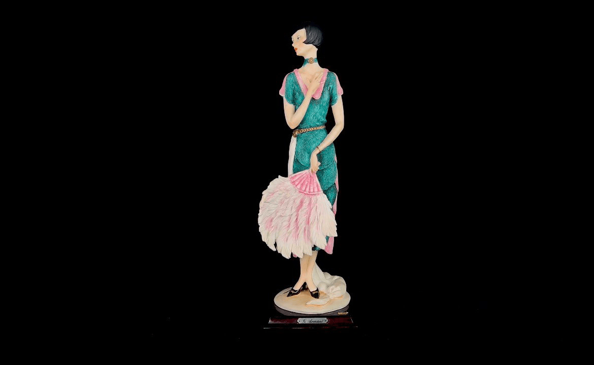 Статуэтка «Дама с веером из перьев», Giuseppe Armani, Florence, Италия, 1987, изображение 1 из 9