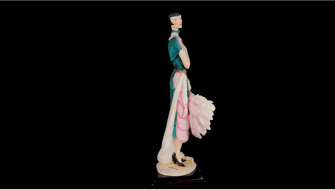 Статуэтка «Дама с веером из перьев», Giuseppe Armani, Florence, Италия, 1987, изображение 4 из 9