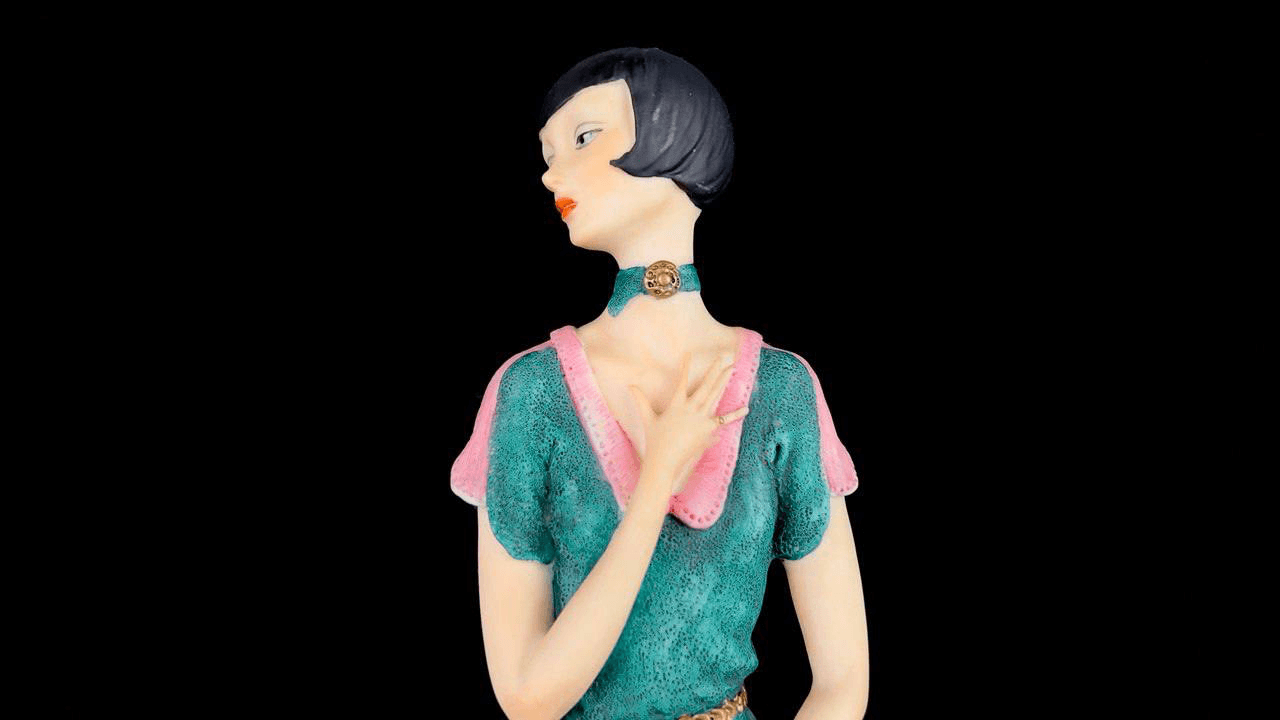 Статуэтка «Дама с веером из перьев», Giuseppe Armani, Florence, Италия, 1987, изображение 6 из 9