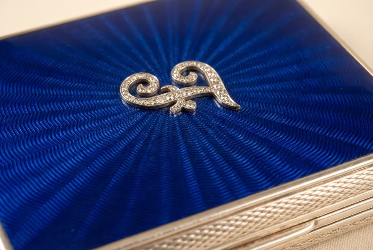 Портсигар Fabergé, серебро с эмалью гильоше, изображение 3 из 5