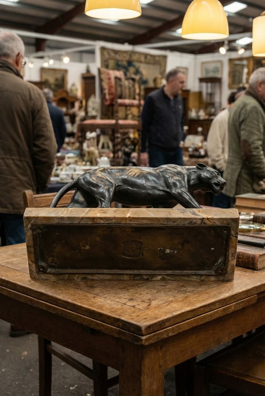 Скульптура «Пантера» в стиле Ар Деко, бронза, изображение 4 из 4